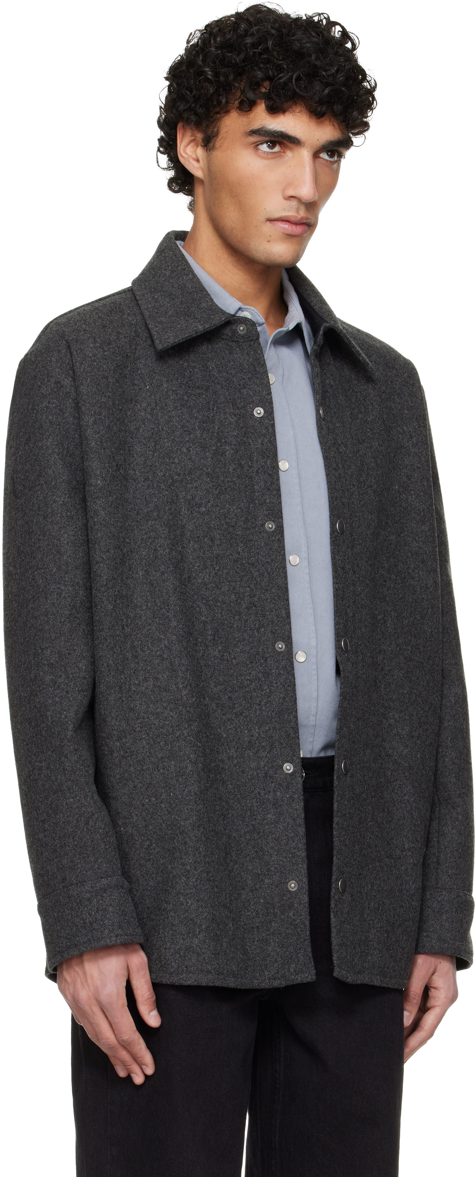 Gray Snap Closure Jacket