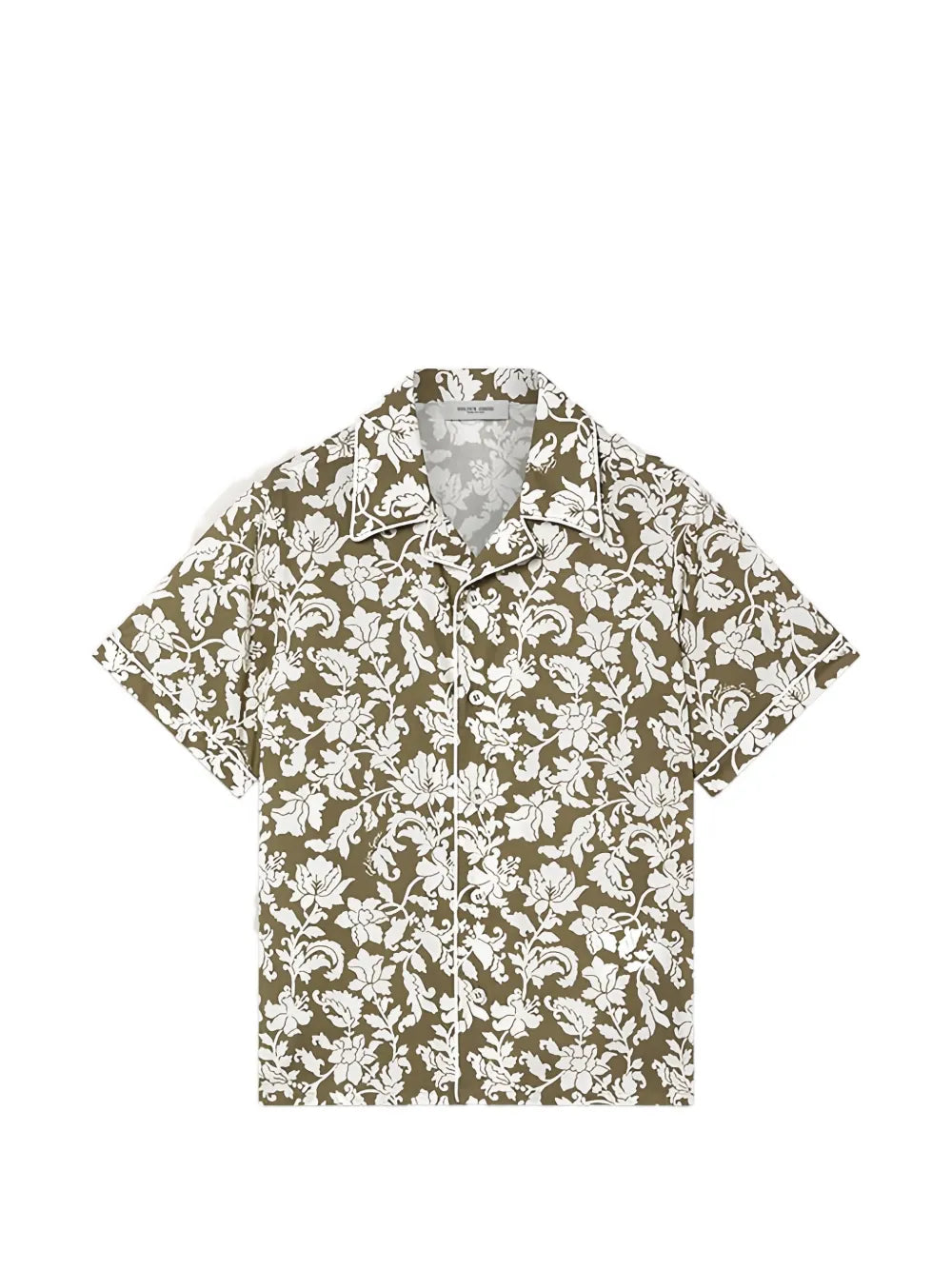 Floral-Print Shirt — Olive