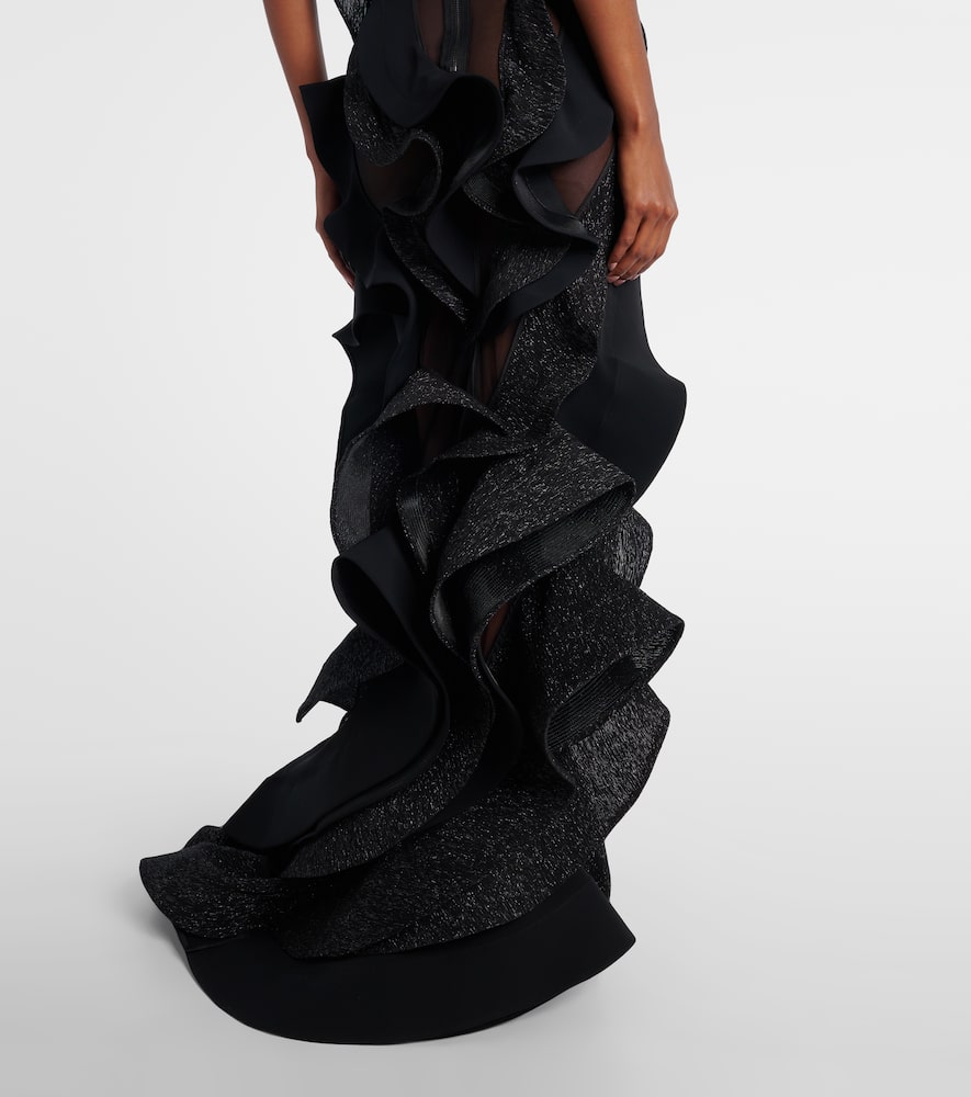 Ellipsoid Wave ruffled gown
