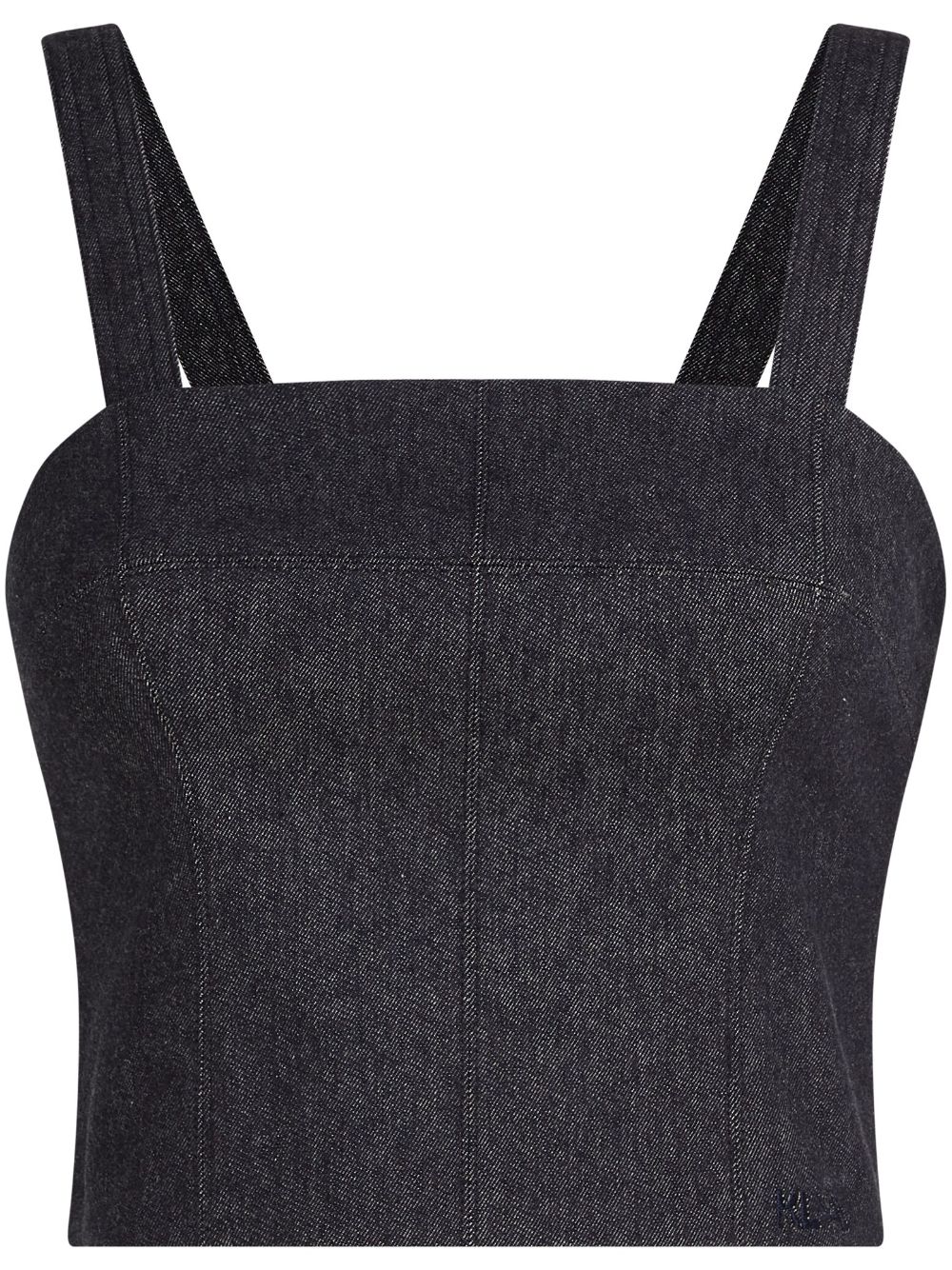 X Amber Valletta Denim Look bandeaux top - Blue