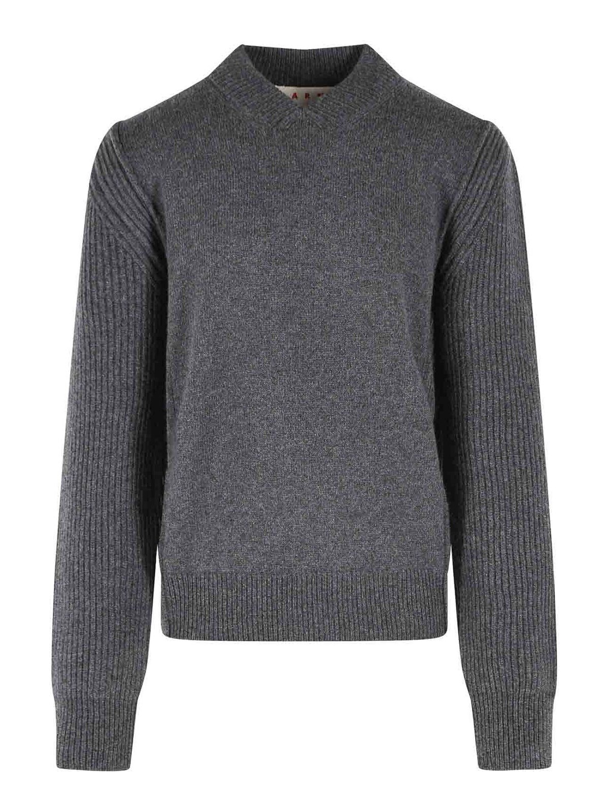 Grey virgin wool and cashmere sweater