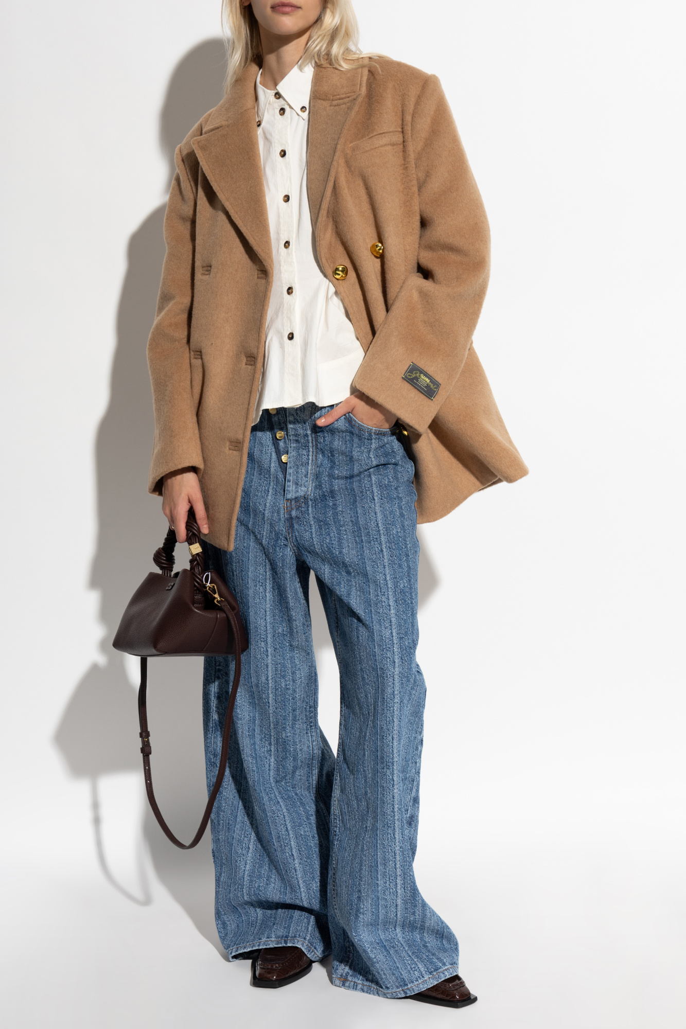 Double-breasted Coat, Women's, Brown