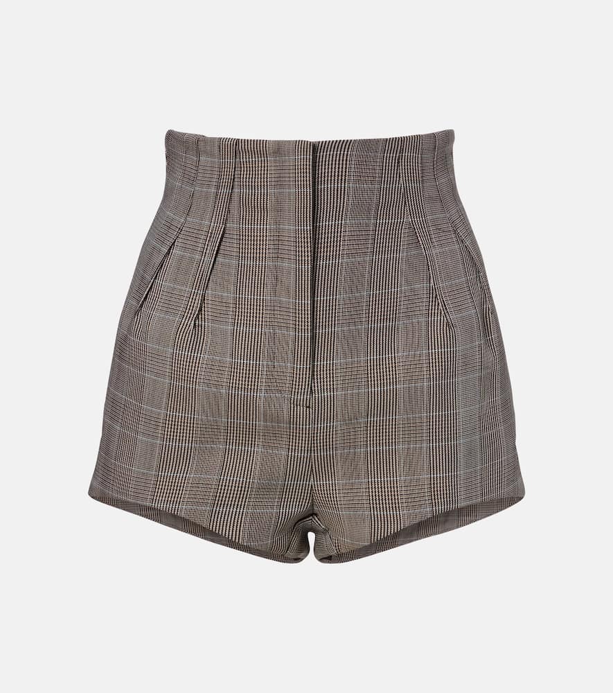 Houndstooth virgin wool shorts