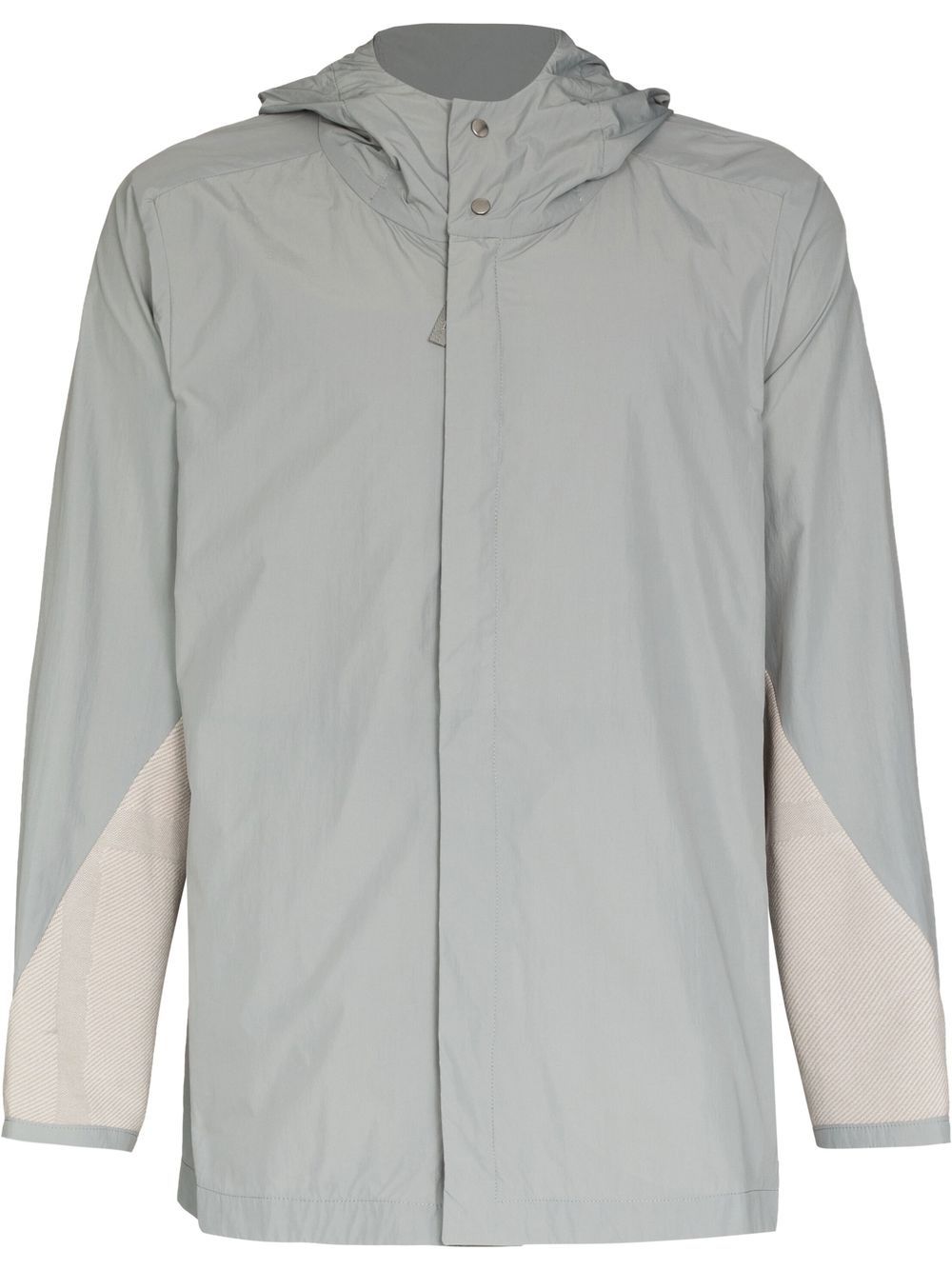 BYBORRE panelled hooded windbreaker - Grey