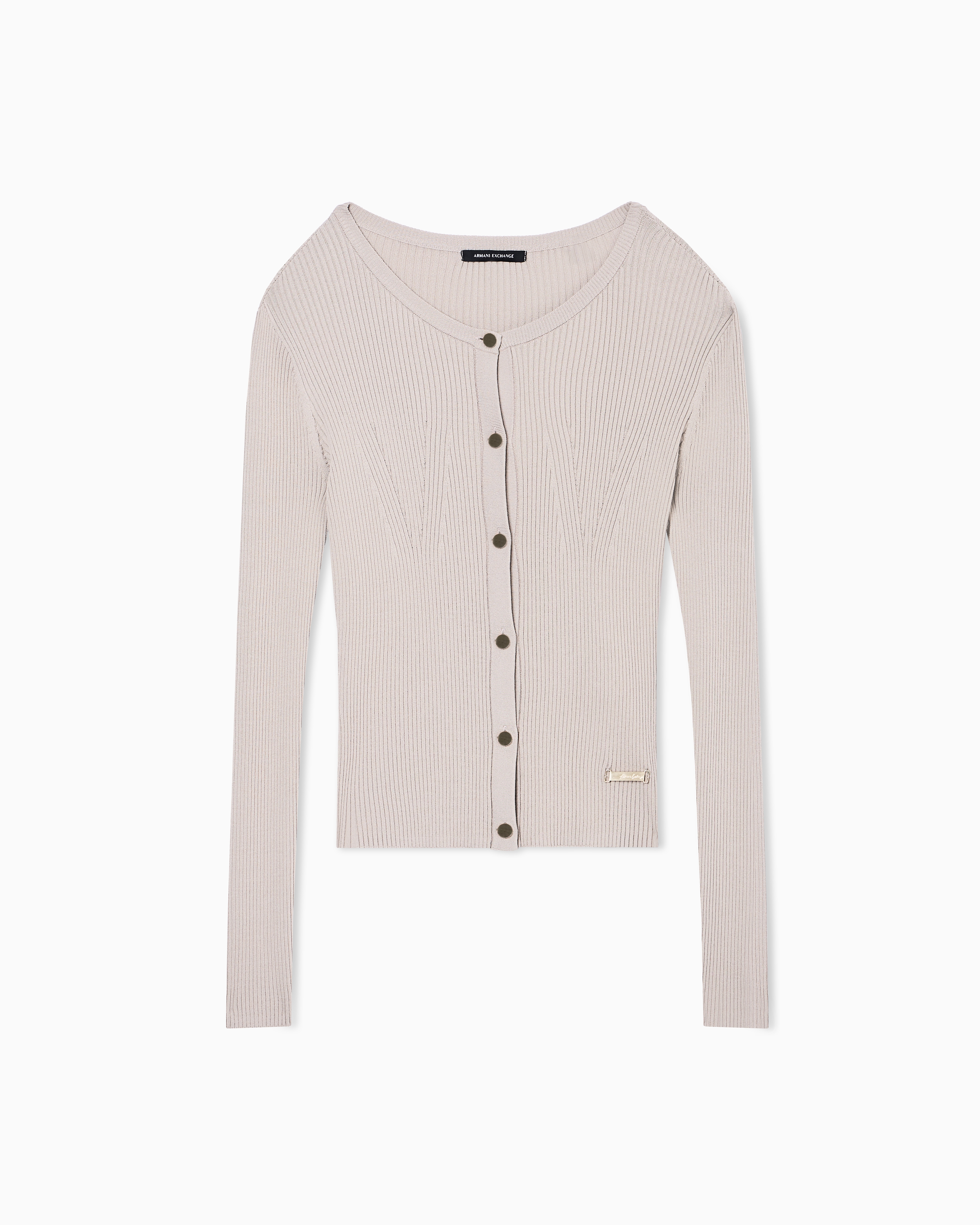 Fitted cardigan in recycled viscose knit