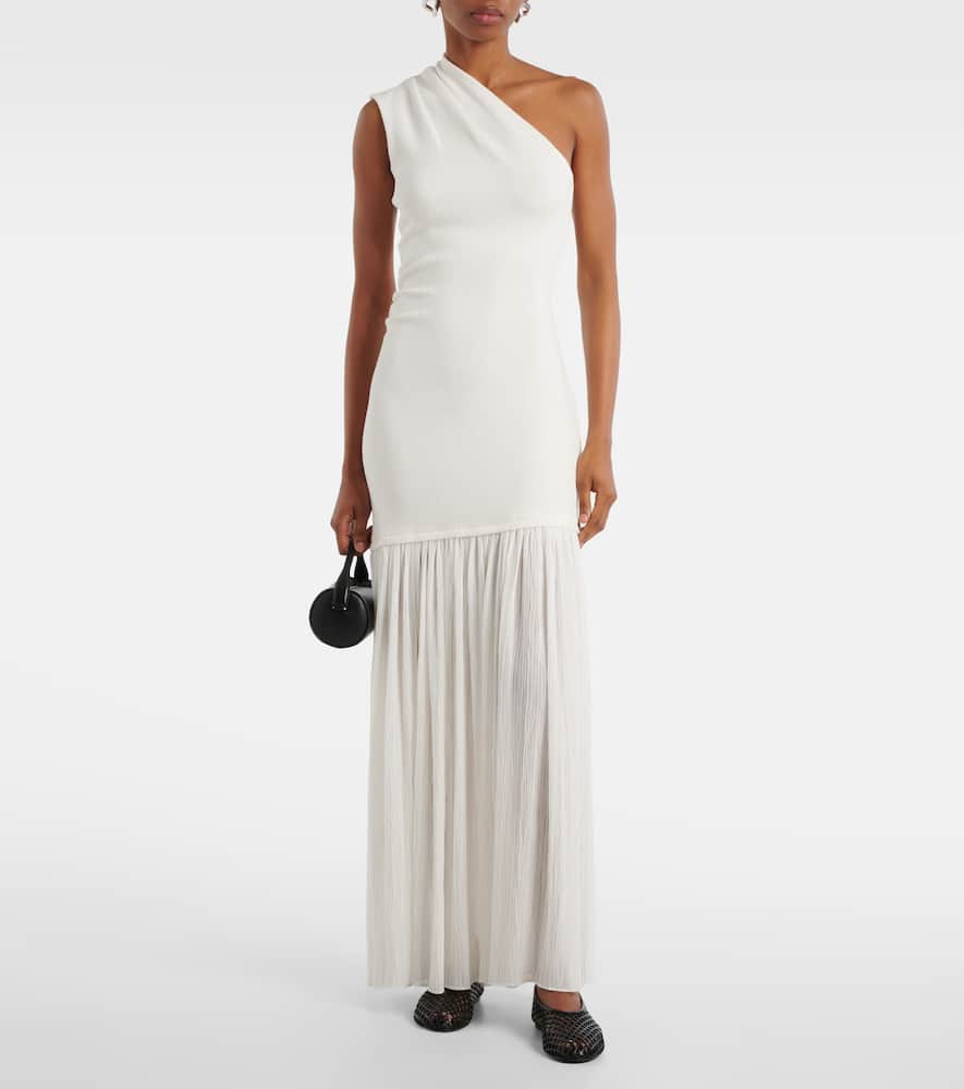 Cora one-shoulder crêpe chiffon maxi dress
