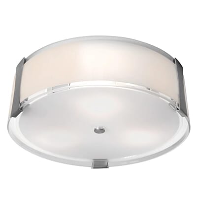 Tara 18" 3-Light Opal Flush Mount in Brushed Stee