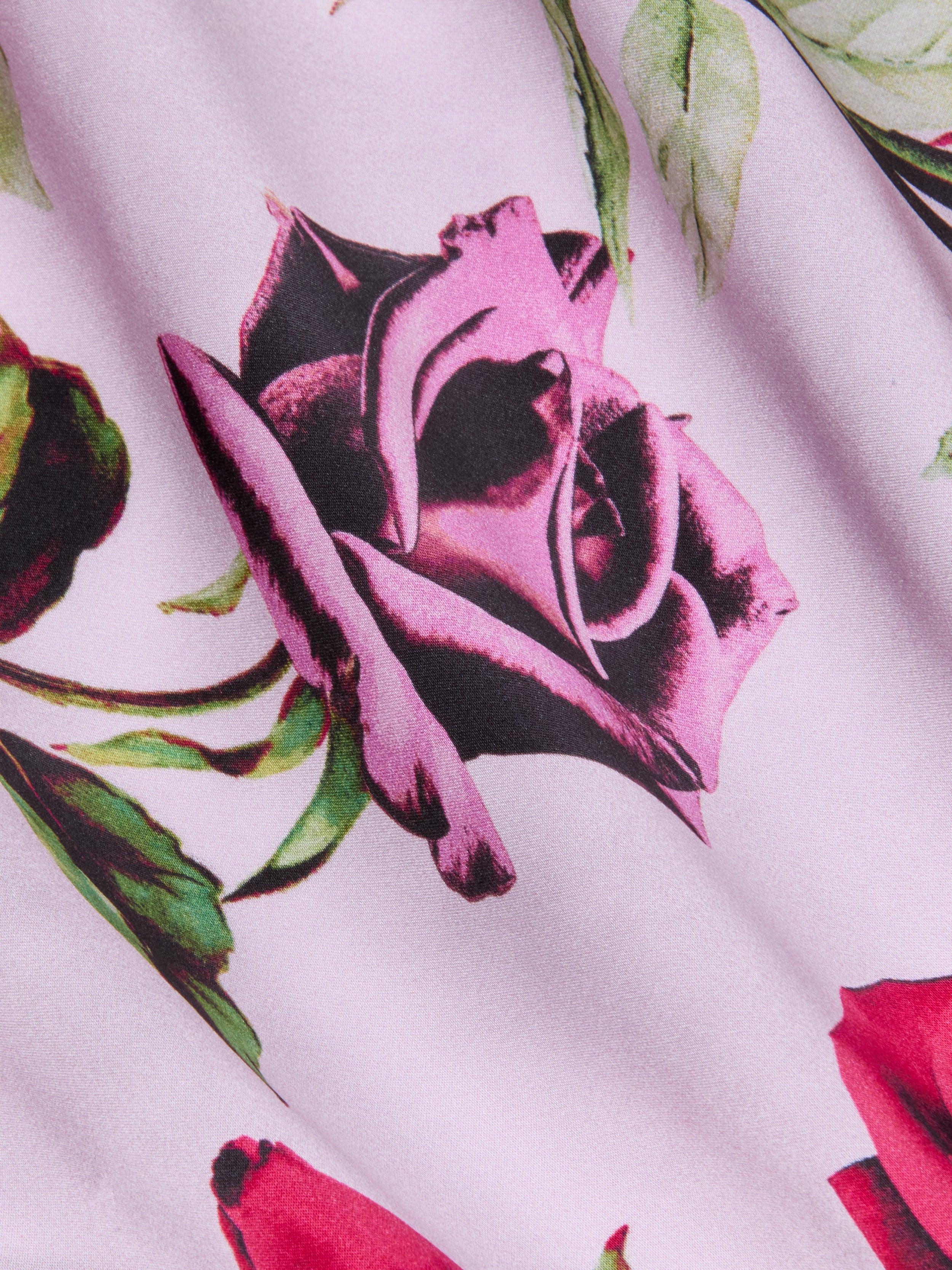 Seridie Silk Slip Dress In Pink Multi Romantic Rose