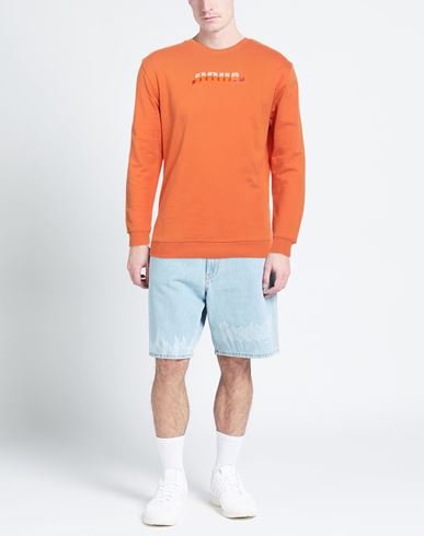 Man Sweatshirt Orange Size XXL Cotton