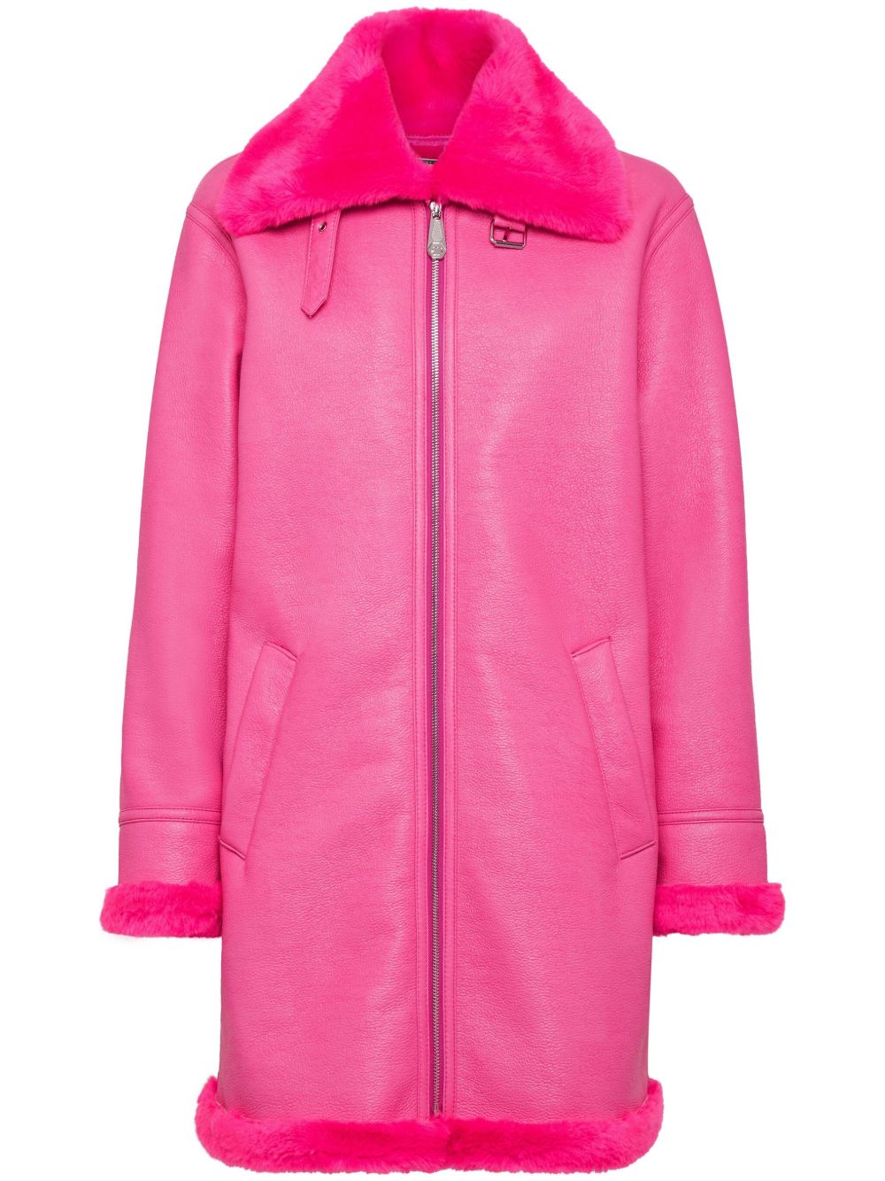 Skull&Bones faux-shearling jacket - Orange