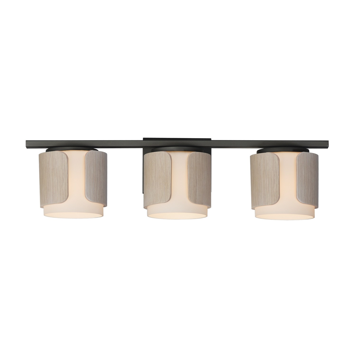 Natural Wood Charcoal Bathroom Vanity Light from the Draughtsman Collection