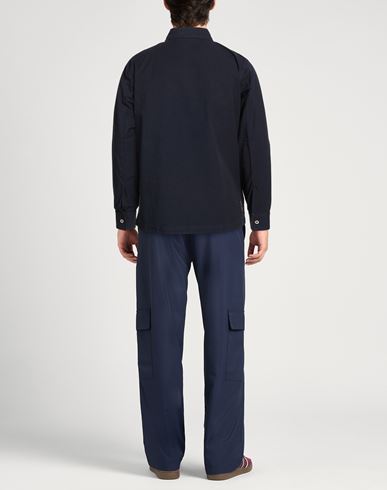 Man Shirt Midnight blue Size 42 Cotton, Elastane