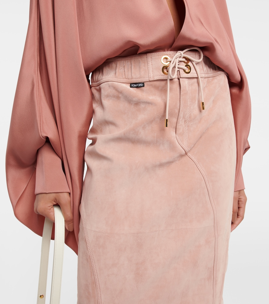 Plonge leather midi skirt