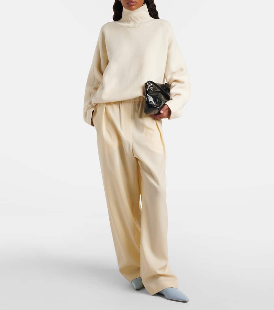 Wool wide-leg pants