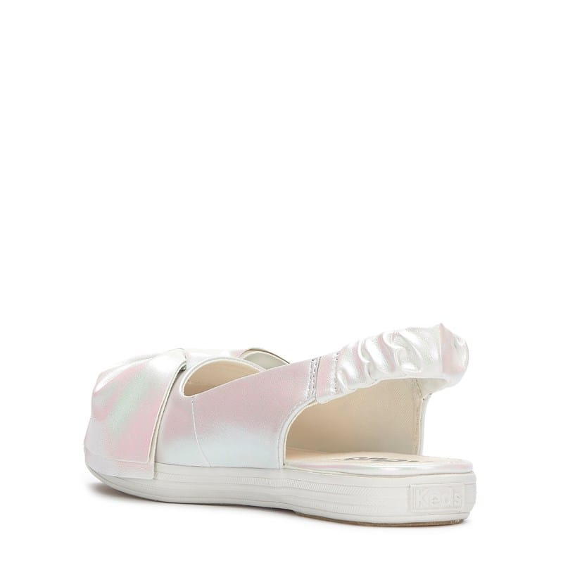 Women's Point Dressy Slingback Flat Shoes (Snow White/Iridescent)