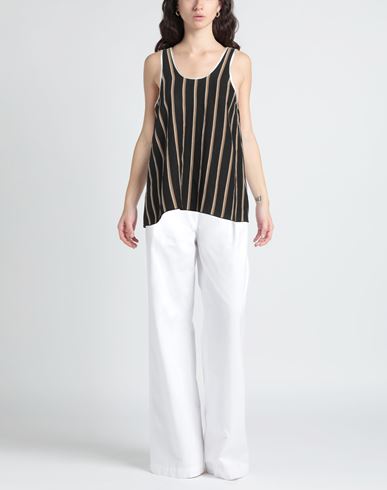 Woman Top Black Size L Viscose, Polyester