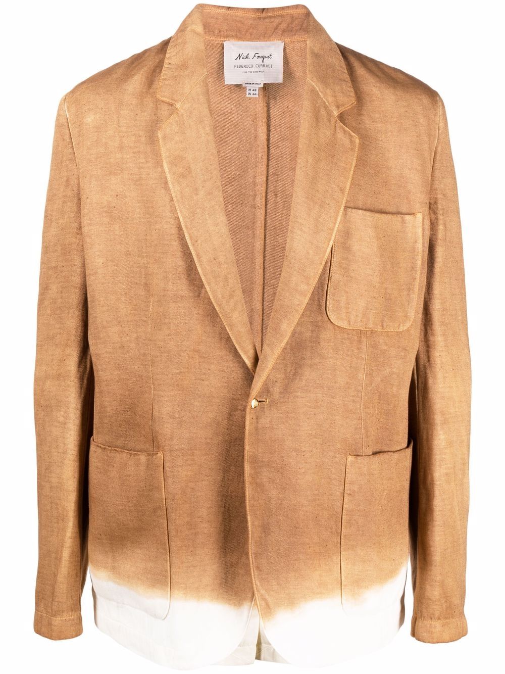 Notched-lapels single-breasted blazer - Neutrals