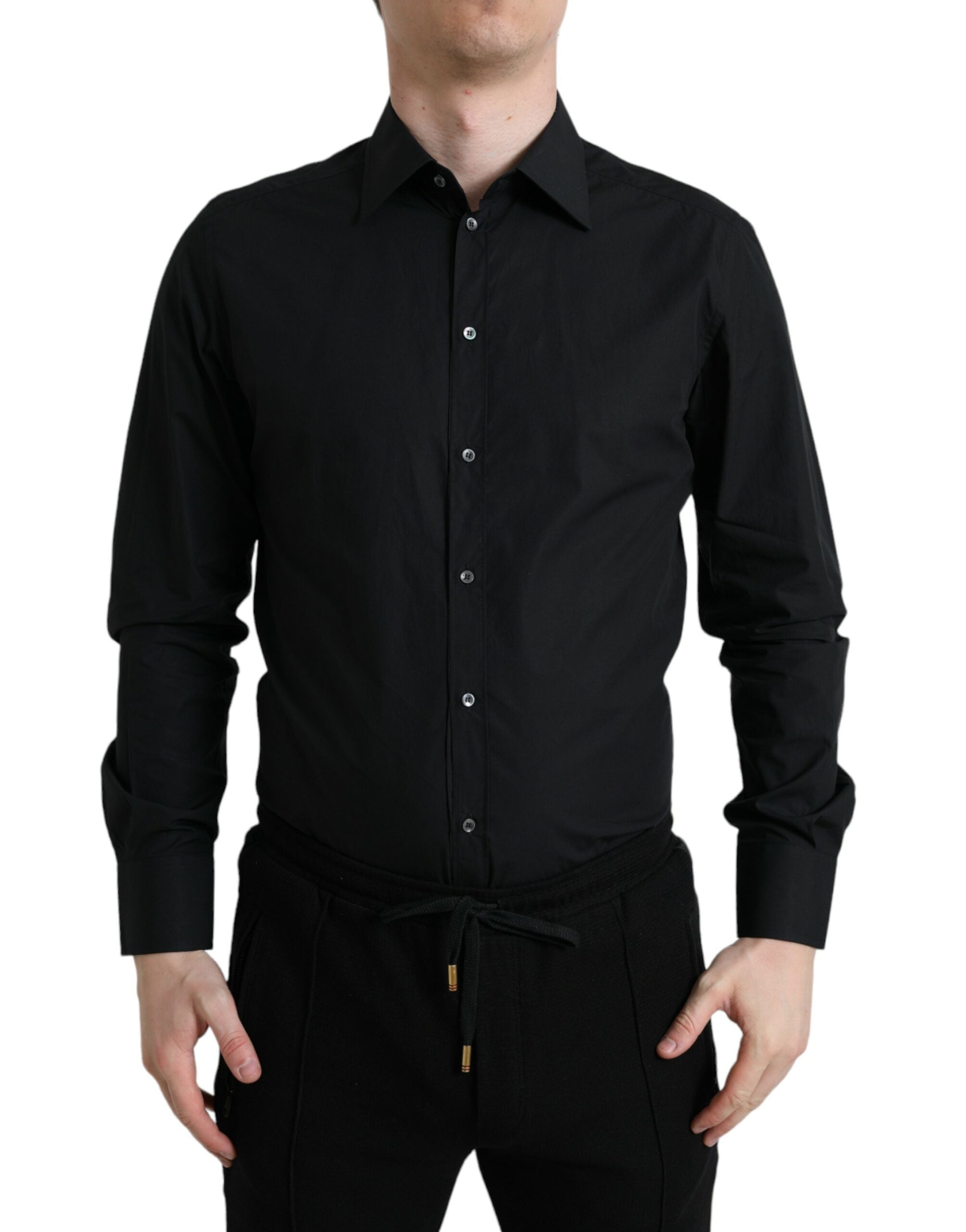 Cotton Poplin Shirt — Black