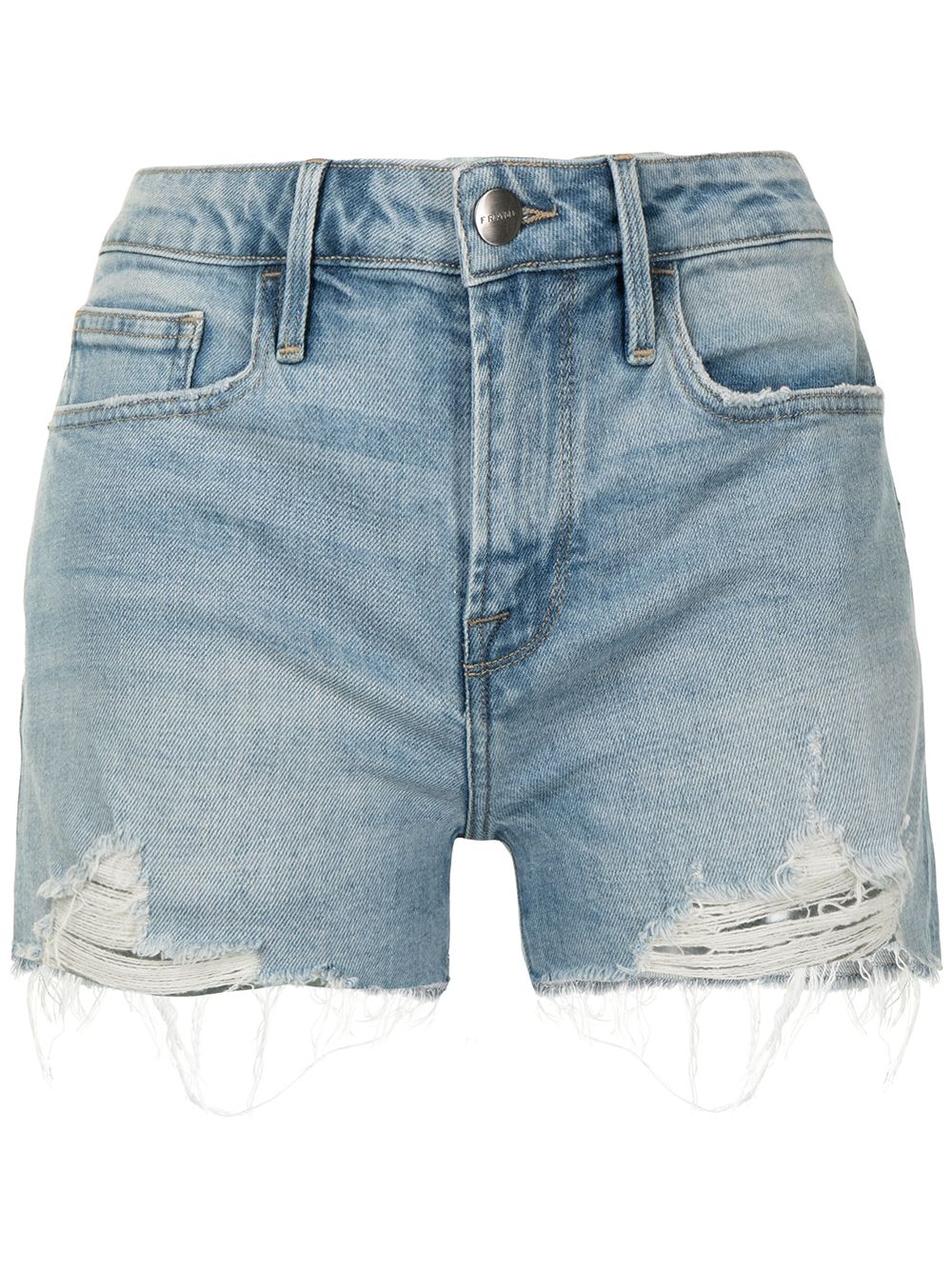 Distressed denim shorts - Blue