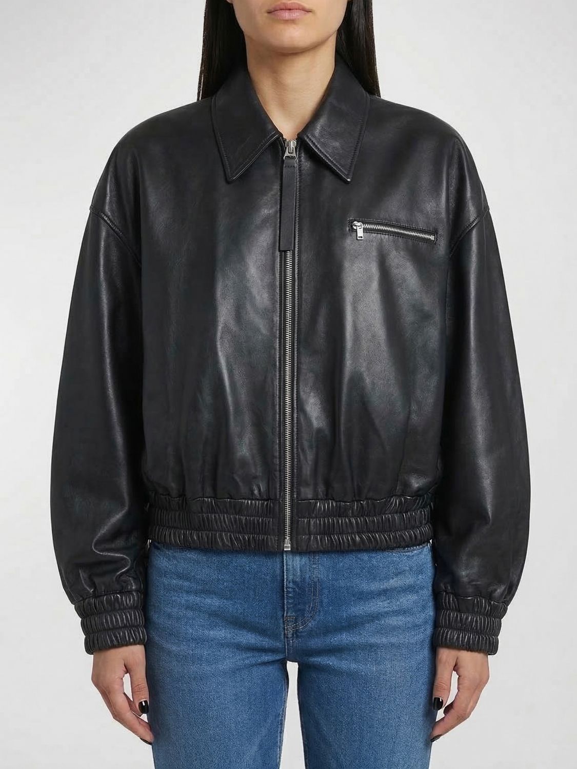 Leather Bomber Jacket