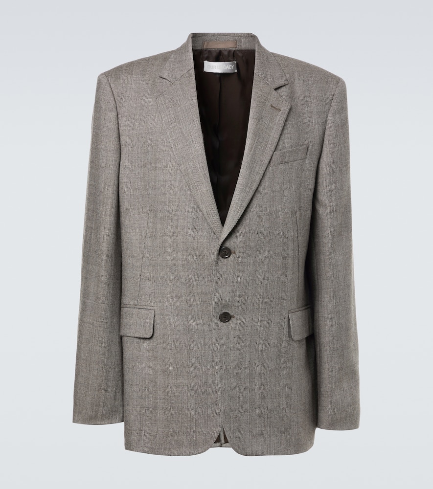 Ceremony herringbone virgin wool blazer