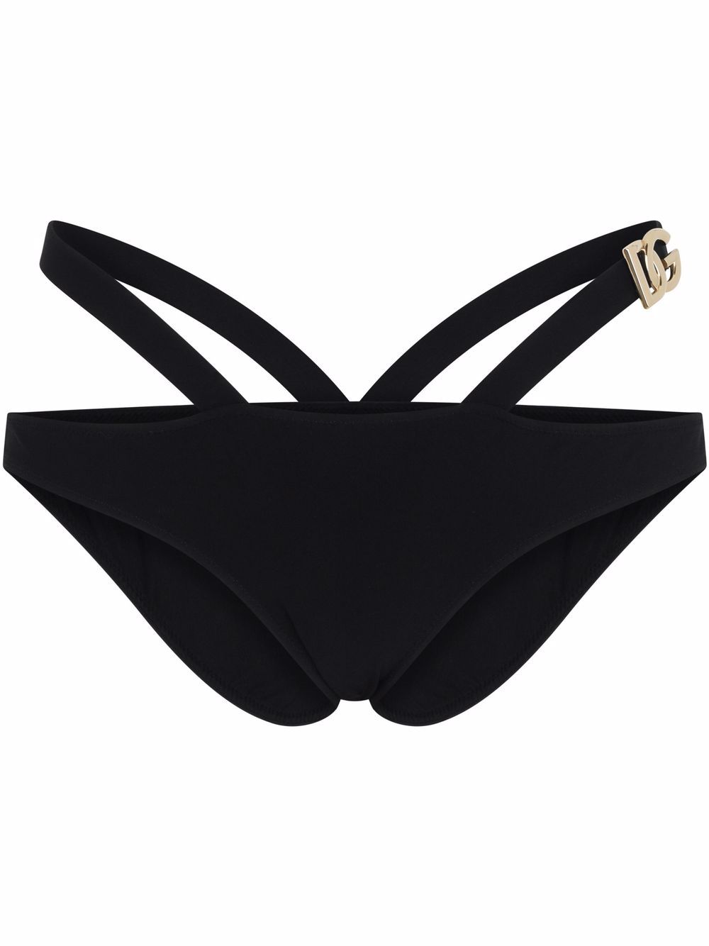Cut-out logo-plaque swim briefs - Black