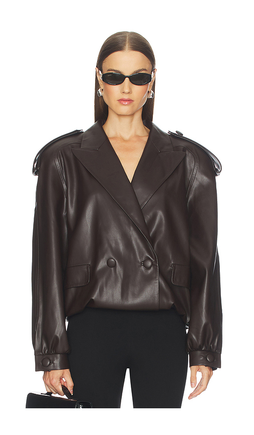 MARIANNA SENCHINA Cindy Bomber Jacket in Dark Brown. S also in