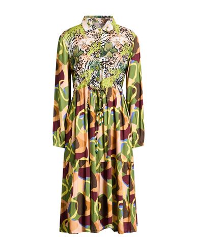 Woman Midi dress Light green Size S Viscose