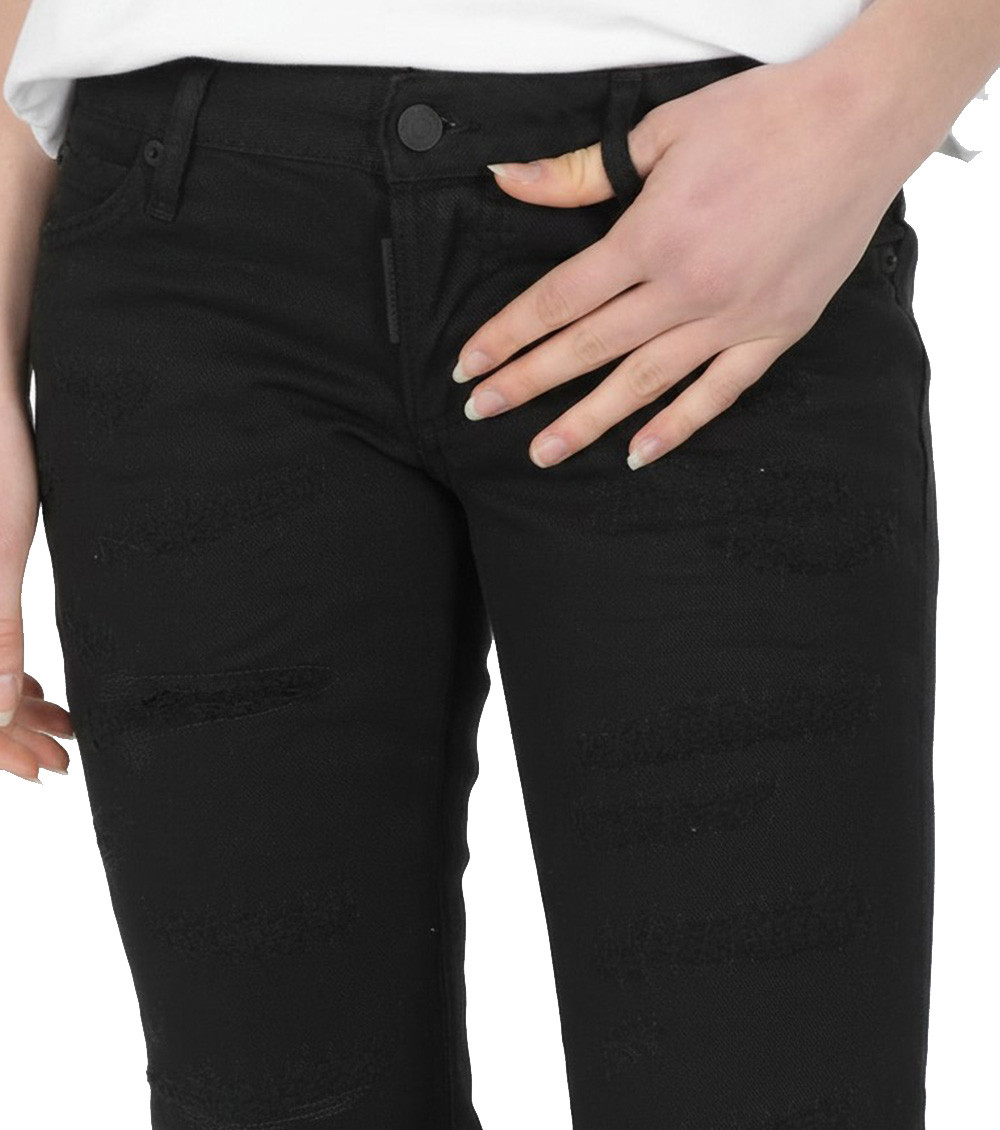 Black Skinny Mid Rise Jeans