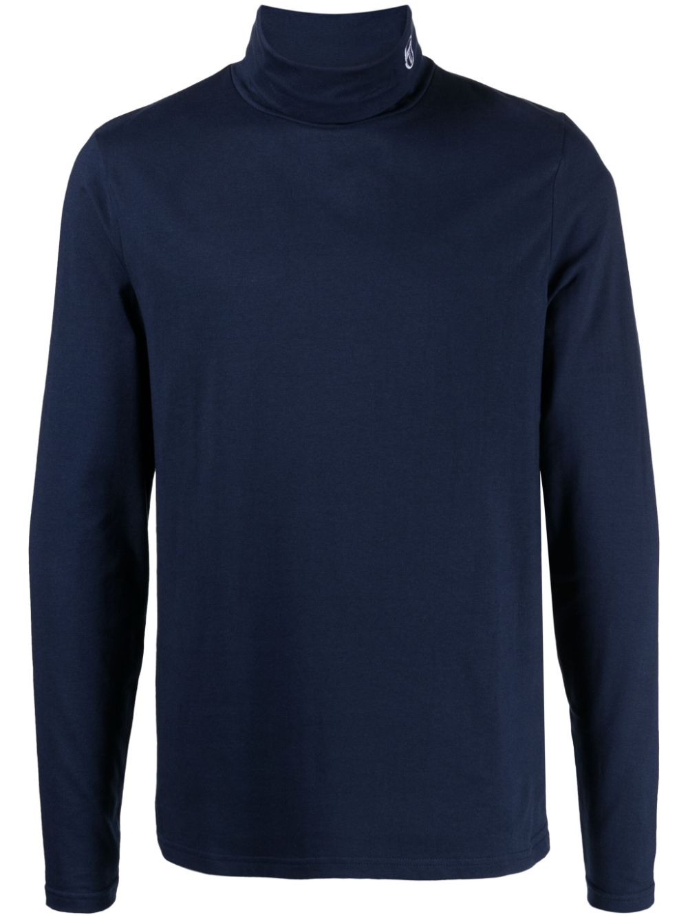 Logo-embroidered roll-neck jumper - Blue