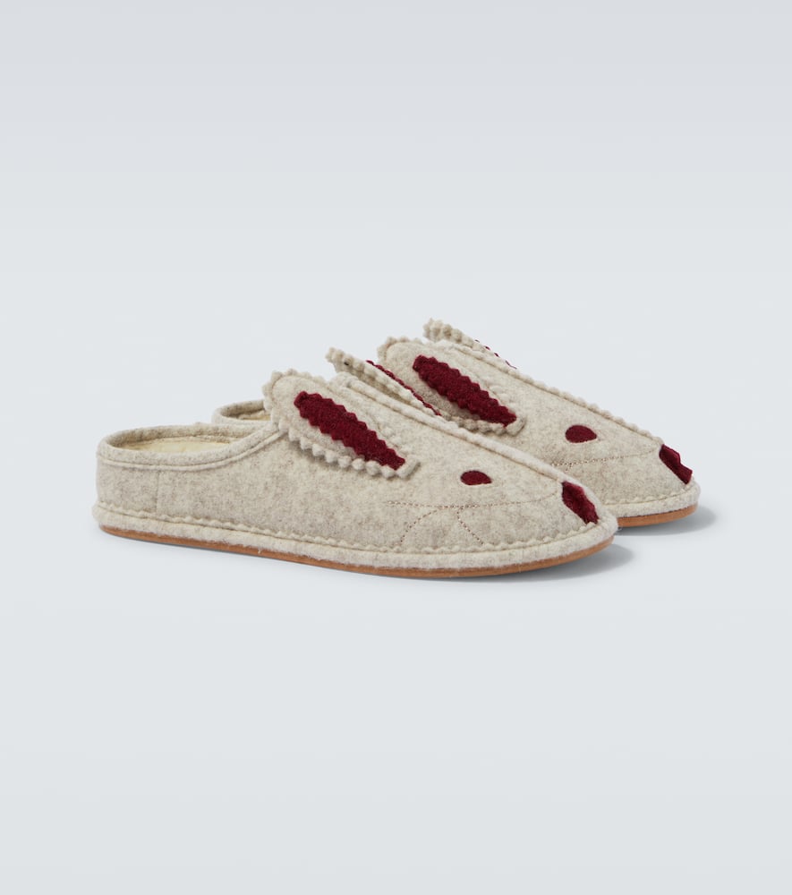Wool-blend slippers