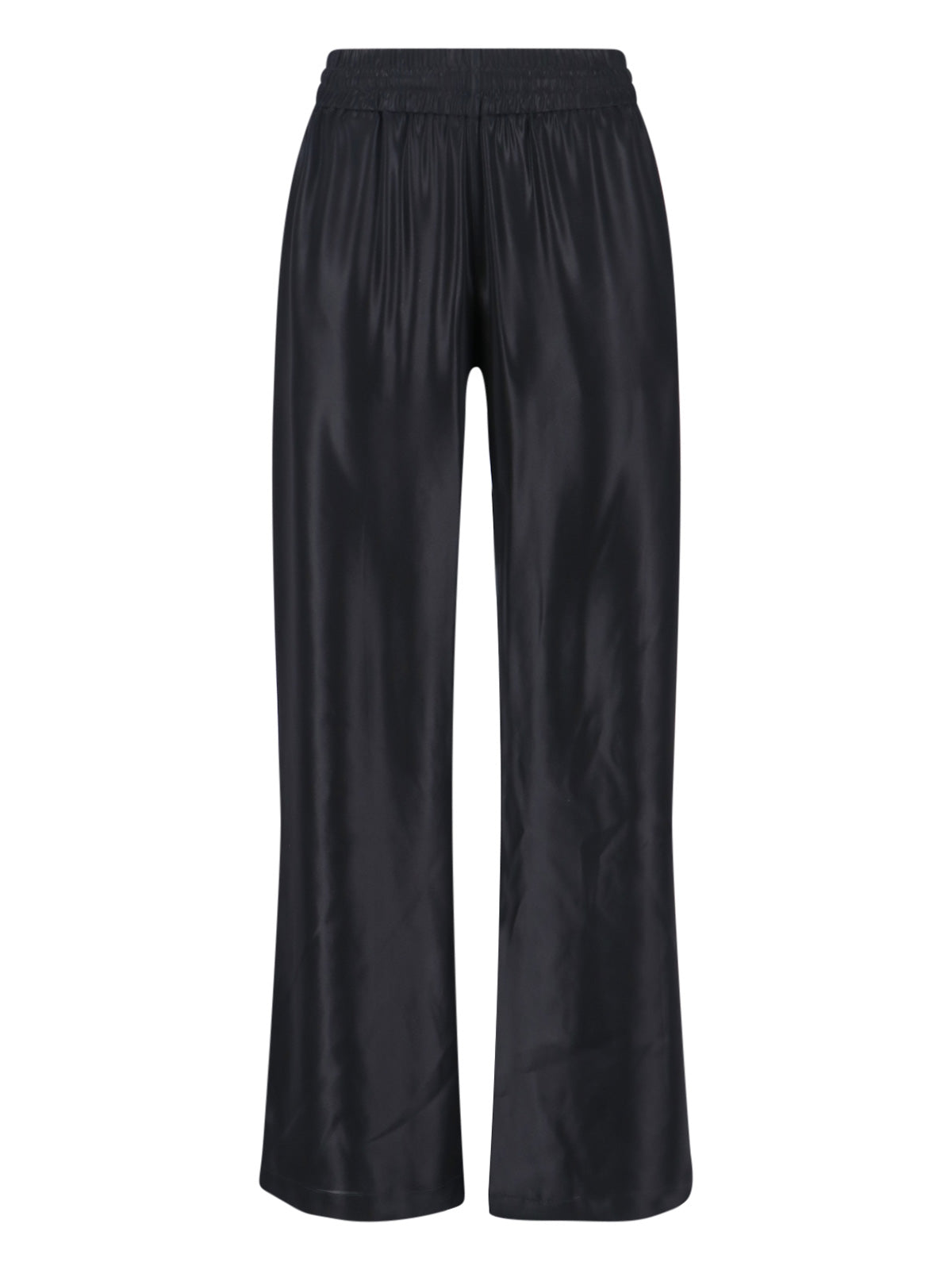 -Style High-Waist Tapered Trousers in 100% Polyester