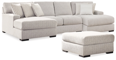 Larce 3-Piece Sectional with Ottoman, Stone