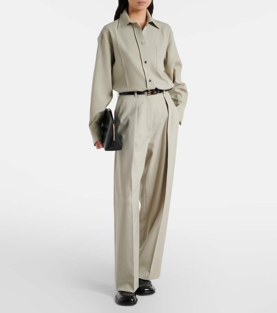 High-rise wide-leg pants