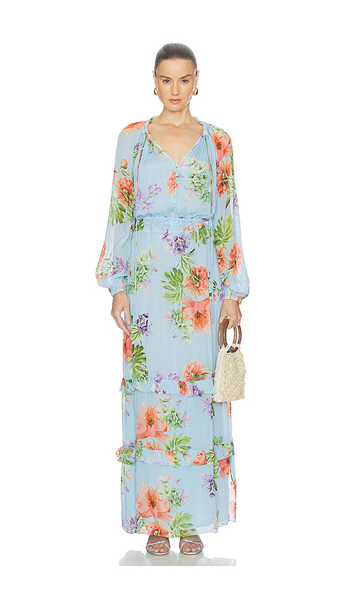 HEMANT AND NANDITA Waist Detail Maxi Kaftan With Slip in Baby Blue. S. Also in XXS, XS, M, L