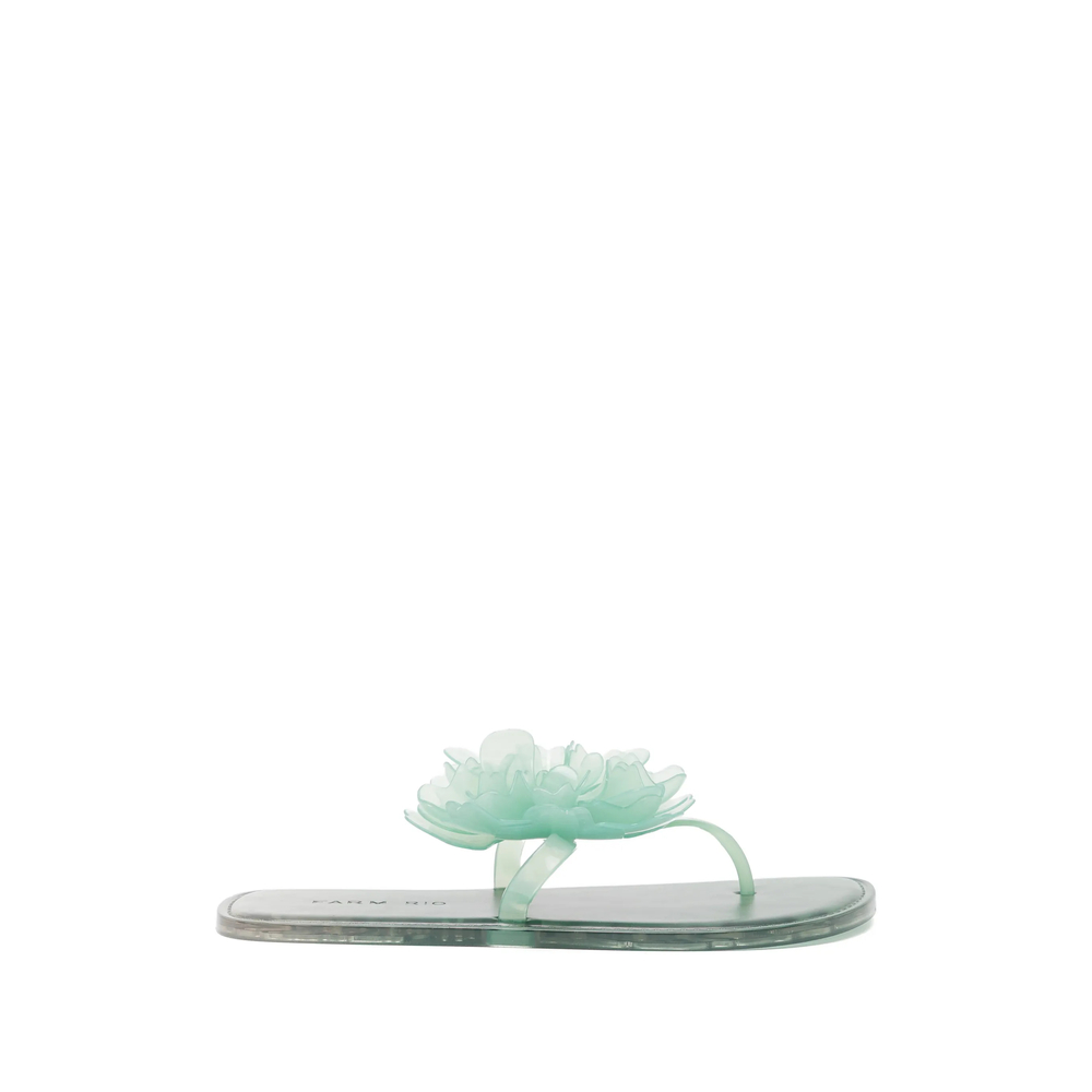 Floral-embellished Flip Flops