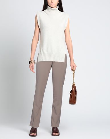 Woman Pants Khaki Size 12 Polyester, Elastane