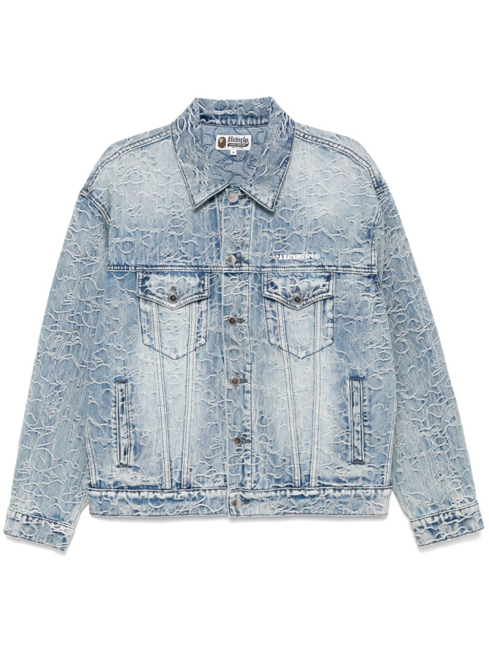Logo-embroidered denim jacket - Blue