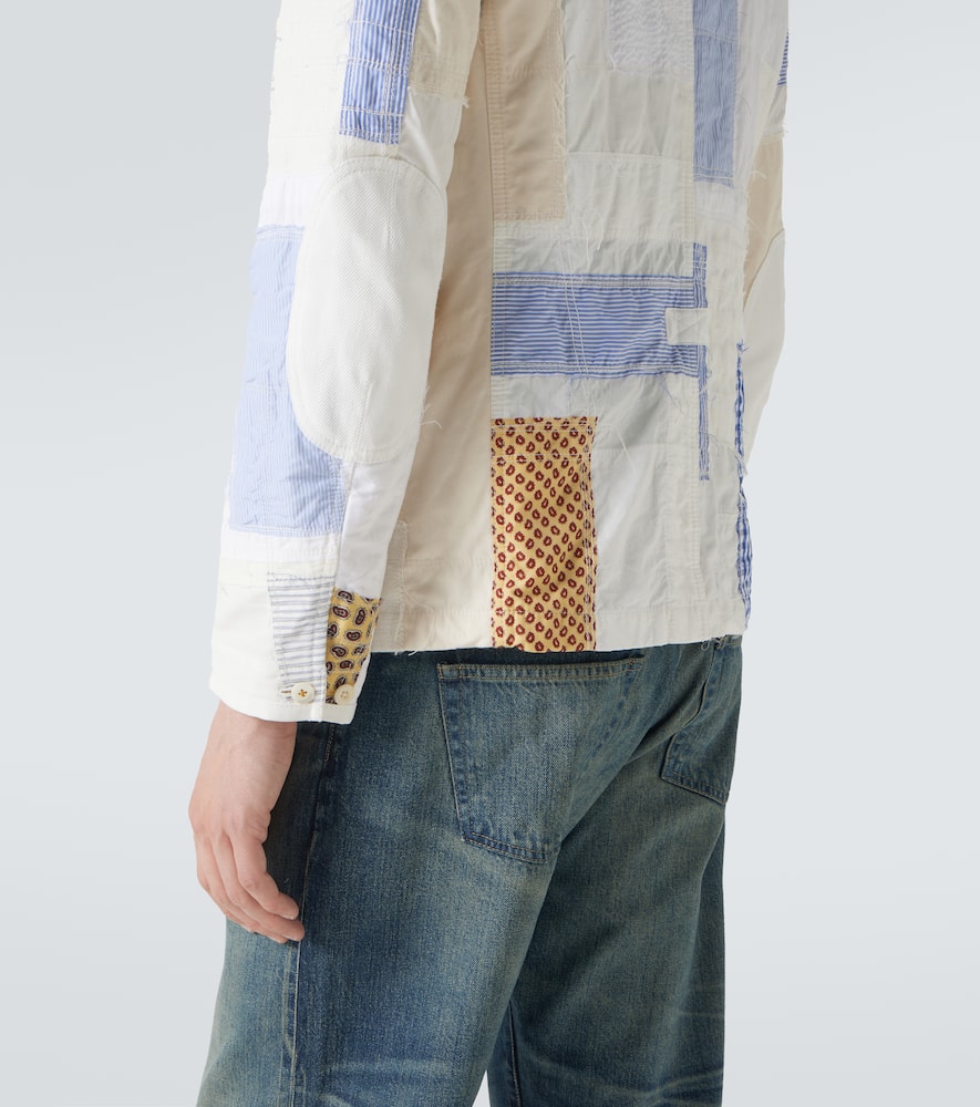 Patchwork cotton and linen-blend blazer