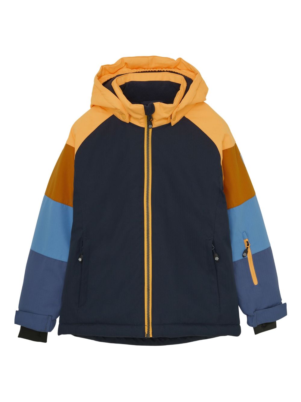 Colour-block hooded jacket - Orange