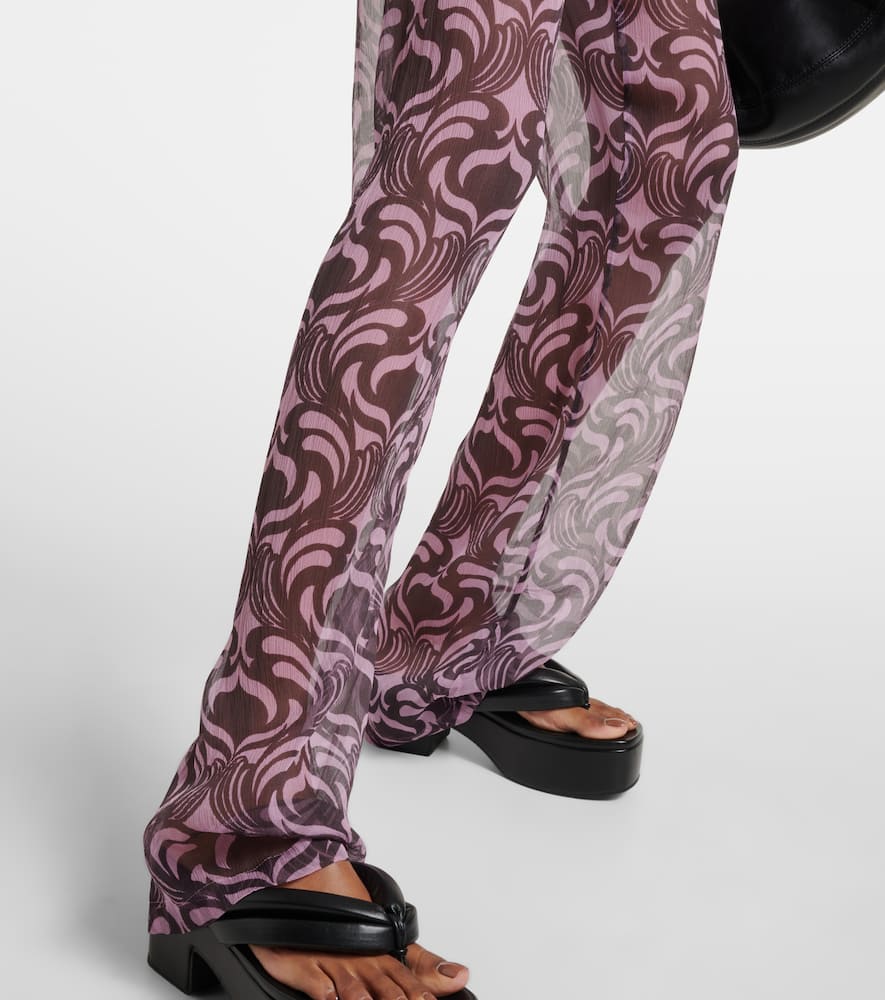 Pachas printed silk straight pants