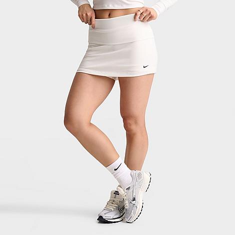 Women's Sportswear Chill Knit Mid-Rise Tight Ribbed Skort in Sail/Black