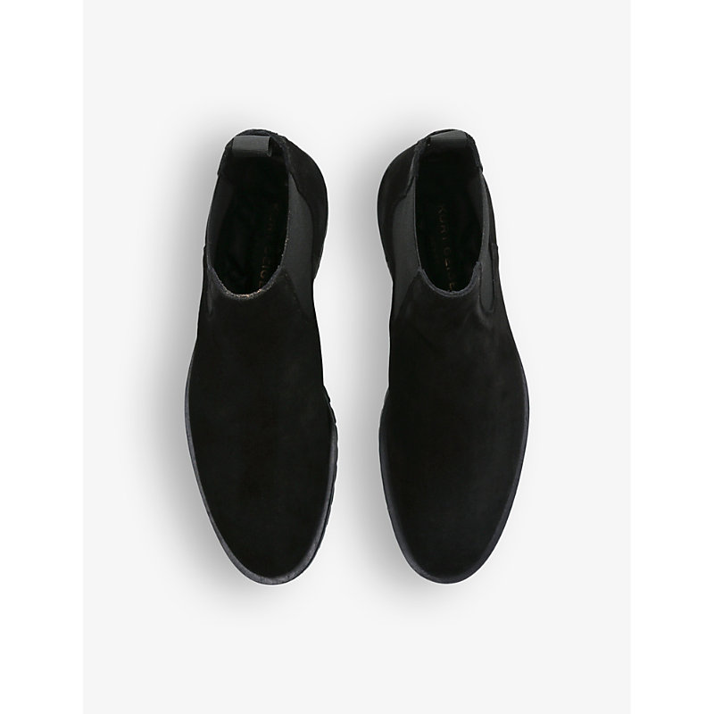 Mens Black Hunt Elasticated-panel Suede Chelsea Boots