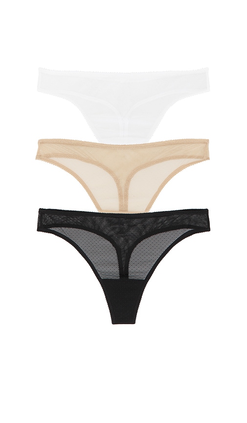 Skarlett Blue Jolie Lacy Thong 3-pack in Neutral. - M also in L