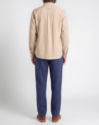 Man Shirt Beige Size 36 Cotton