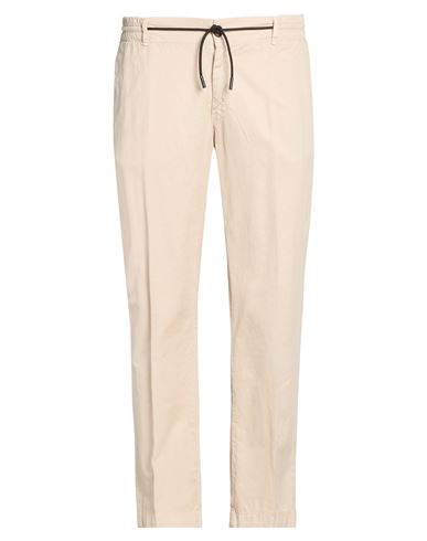 Man Pants Beige Size 40 Cotton, Linen, Elastane