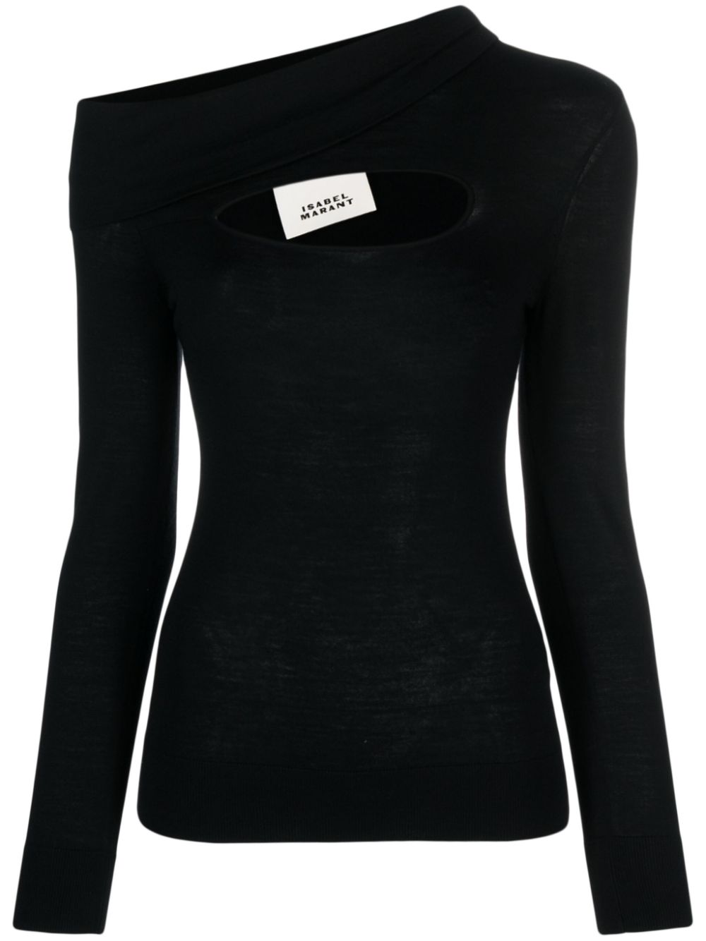Paz off-shoulder merino-wool jumper - Black