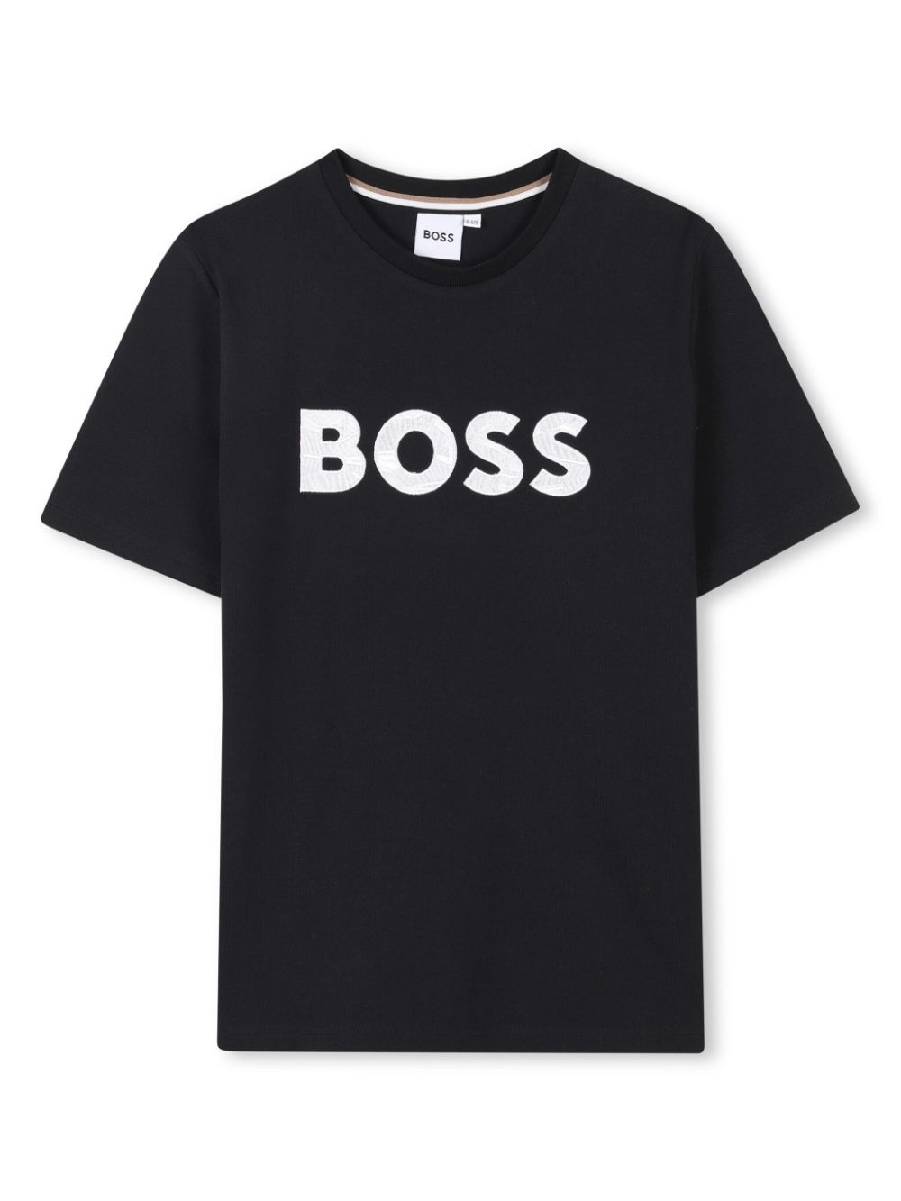Logo-embroidered short-sleeve T-shirt - Black