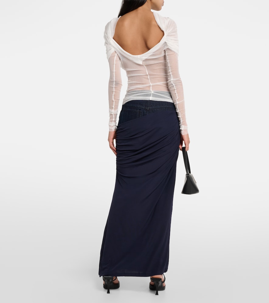 Draped silk top