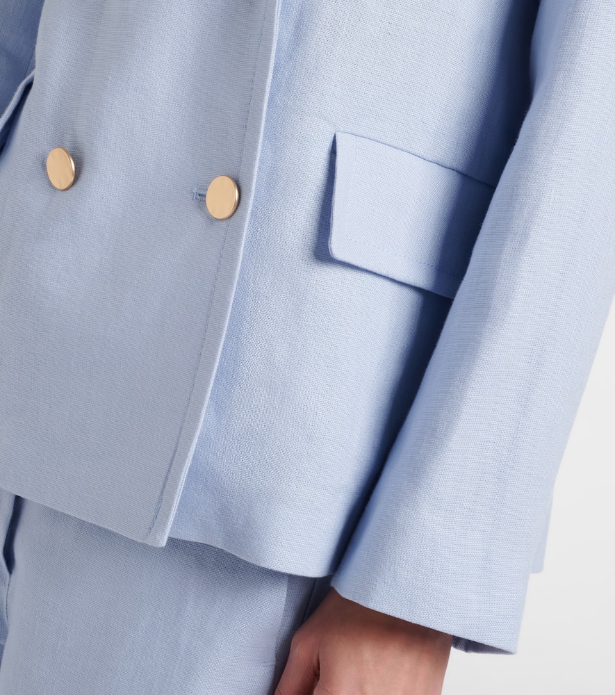 Avenue double-breasted linen blazer